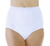 Pieluchy dla dorosłych - Majtki na nietrzymanie moczu do 300 ml - S - 88-95 cm w biodrach - damskie, do prania, chłonne, białe - miniaturka - grafika 1