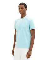 Koszulki męskie - TOM TAILOR Męska koszulka polo, 1036370, 31046 niebieska (niebieski tybetański), M, 31046 – niebieski kamień tybetański, M - miniaturka - grafika 1