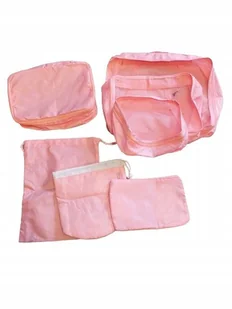 ZESTAW 7 ORGANIZERÓW DO WALIZKI DO PAKOWANIA WODOODPORNE RÓŻOWE - Akcesoria podróżnicze - miniaturka - grafika 1