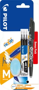PILOT PIÓRO KULKOWE FRIXION BALL + 3 SZTUKI WKŁADÓW + 1 SZTUKA GUMKA CZARNY Zakupy dla domu i biura! PIBLRT-FR7-B - Artykuły biurowe - miniaturka - grafika 1