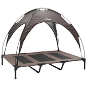 Legowiska dla psów - vidaXL Podwyższone Legowisko dla Psa z Daszkiem Brązowe XL Stal - miniaturka - grafika 1