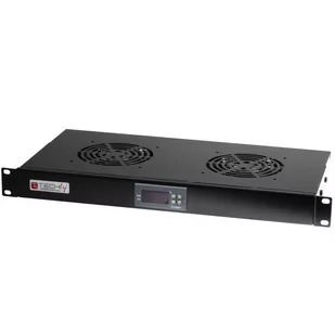 Techly Panel chłodzący 2x23W Rack 19 1U wewnętrzny, termostat LED - Pozostałe akcesoria sieciowe - miniaturka - grafika 1
