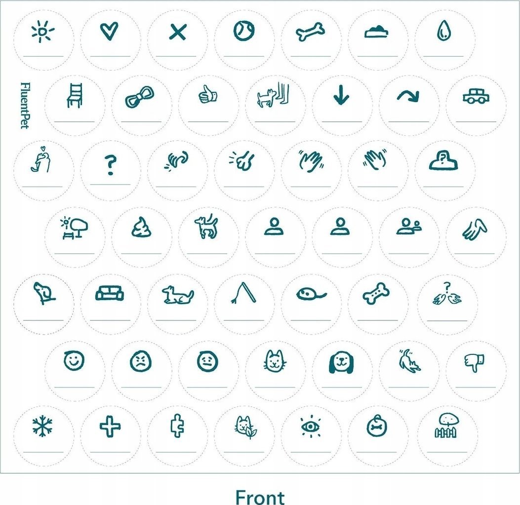 FluentPet - Basic Stickers Ideogram - naklejki na przyciski z piktogramami