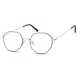 Lenonki Sześciokątne Okulary oprawki optyczne 925F czarno-srebrne - Okulary korekcyjne, oprawki, szkła - miniaturka - grafika 1