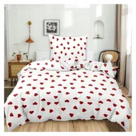 Pościel dla dzieci - Pościel 135X200 Serca Biało-Czerwona Z Zamkiem + Poszewka 80X80 Romantyczna - miniaturka - grafika 1