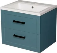 Szafki łazienkowe - Szafka łazienkowa niebieska 61cm MEIVA z umywalką - miniaturka - grafika 1