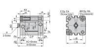 Akcesoria pneumatyczne - Siłownik Pneumatyczny kompaktowy z jednostronnym tłoczyskiem ISO21287. Średnica tłoka 63mm skok 40mm D63x40, FNSKI063.0040 - miniaturka - grafika 1