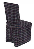 Pokrowce na meble - Dekoria Sukienka na krzesło granatowo czerwona kratka 45 × 94 cm Bristol 580-142-68 - miniaturka - grafika 1
