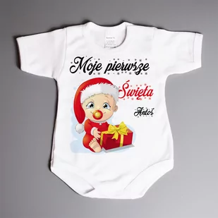 Moje pierwsze Święta (imię) - body niemowlęce - Body - miniaturka - grafika 1