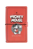 Notesy i bloczki - Notes skórzany Disney Myszka Miki gumka 80k w szeroką i kropkowaną linie - miniaturka - grafika 1