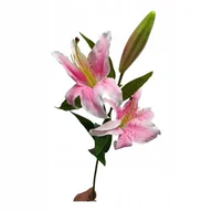 Sztuczne kwiaty - LILIA Gałązka Sztuczny Kwiat Bukiet kolor Różowy 75cm jak Żywe - miniaturka - grafika 1