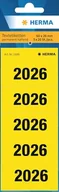 Etykiety do drukarek - HERMA 1686 naklejki z liczbami roku 2026 na segregatory, 100 sztuk, 60 x 26 mm, 5 na arkusz, samoprzylepne, nieprzezroczyste etykiety tekstowe, matowe, papierowe etykiety samoprzylepne, żółte - miniaturka - grafika 1