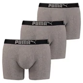 Majtki męskie - Bokserki męskie Puma LIFESTYLE SUEDED 3-PACK szare 90726801-S - miniaturka - grafika 1