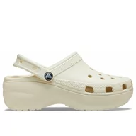 Klapki i japonki damskie - Crocs Klapki Classic Platform Clog 206750-2Y2 - beżowe - miniaturka - grafika 1