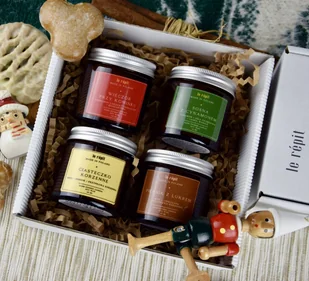 ZESTAW PREZENTOWY - Świece sojowe zapachowe 4x60 ml. HAND MADE Wieczór przy kominku, Sosna z cynamonem, Ciasteczko korzenne, Piernik z lukrem - Świece ZESTAW PREZENTOWY - Świece sojowe zapachowe 4x60 ml. HAND MADE Wieczór przy kominku, Sosna z cynamonem, Ciasteczko korzenne, Piernik z lukrem - Świece - miniaturka - grafika 1