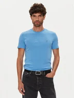 Koszulki męskie - Tommy Jeans T-Shirt Jaspe DM0DM20363 Niebieski Slim Fit - miniaturka - grafika 1