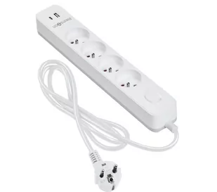Reinston ALZ017 - 4 gniazda - 1,5 m - USB-A/USB-C - PD 18W (biały) - Przedłużacze i rozgałęźniki - miniaturka - grafika 1