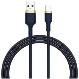 Kabel GoGEN USB-A / USB-C, 1m, opletený (USBAC100MM07) Niebieski - Pozostałe akcesoria do telefonów - miniaturka - grafika 1