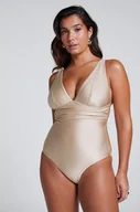 Stroje kąpielowe - Hunkemöller Strój kąpielowy Shaping Luxe Beżowy - miniaturka - grafika 1
