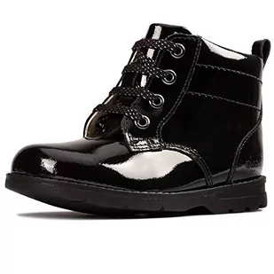 Clarks Astrol Lace T śniegowce dziewczęce, Black Pat, 27.5 EU - Śniegowce damskie - miniaturka - grafika 1