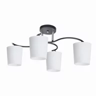 Lampy sufitowe - ESNYR LAMPA SUFITOWA CHROMOWY+CZARNY 4X40 E27 KLOSZ BIAŁY - miniaturka - grafika 1