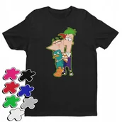 Koszulki męskie - Koszulka Dziecięca Z Nadrukiem Fineasz I Ferb Peppe Pan Dziobak -L 146-152 - miniaturka - grafika 1