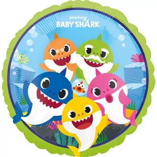 AMSCAN, Standard balon foliowy Baby Shark S60 zapakowany - Baby shower i roczek - miniaturka - grafika 1