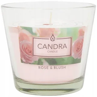Świeca zapachowa parafinowa Rose & Blush Candra W SZKLE ŚWIECZKA - Świece - miniaturka - grafika 1