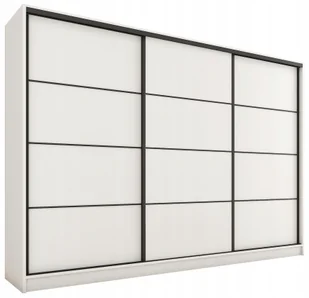 Szafa przesuwna z szufladami 250 cm biała mat Loft - Szafy - miniaturka - grafika 1
