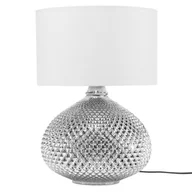 Lampy stojące - Beliani Lampa stołowa Lampa stołowa szklana srebrna MADON 78699 - miniaturka - grafika 1