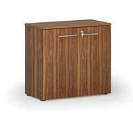 Szafy biurowe - Szafa biurowa z drzwiami PRIMO WOOD, 740 x 800 x 420 mm, orzech - miniaturka - grafika 1