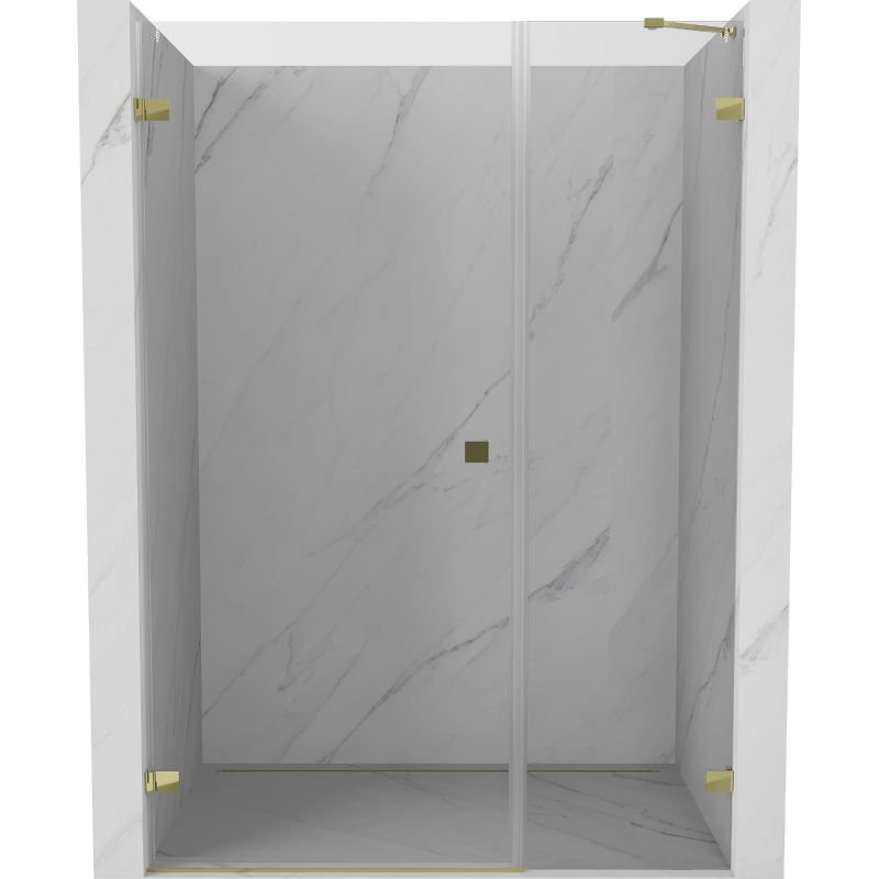 Mexen Lunar-B drzwi prysznicowe uchylne lewe 120 cm, transparent, złote - 832S-120-050-50-00-L