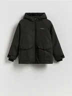 Kurtki i płaszcze dla chłopców - Reserved - Ocieplana kurtka parka - ciemnoszary - miniaturka - grafika 1