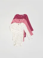 Body dla niemowląt - Reserved - Body z długim rękawem 3 pack - różowy - miniaturka - grafika 1