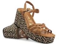 Sandały damskie - Sandały damskie na koturnie - TAMARIS 1-28014-42, brązowe - Tamaris - miniaturka - grafika 1