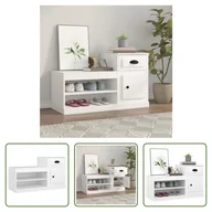 Szafki na buty - The Living Store Szafka na buty biała 100x42x60 cm materiał drewnopochodny - miniaturka - grafika 1
