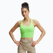 Bielizna sportowa damska - Biustonosz treningowy Under Armour Project Rock Fitted Bra Tank cyber green/cyber green WYSYŁKA W 24H 30 DNI NA ZWROT - miniaturka - grafika 1