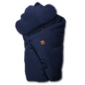 Pościel dla dzieci - Hi Little One - Kołderka z podusią i Rożek z oddychającej bawełny organicznej GOTS QUILT BABY HORN NAVY - miniaturka - grafika 1