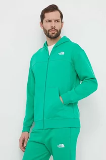 Bluzy męskie - The North Face bluza męska kolor zielony z kapturem gładka NF0A87FBPO81 - grafika 1