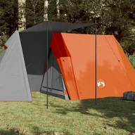 Namioty - vidaXL Namiot, 3-os., szaro-pomarańczowy, 465x220x170 cm, tafta 185T - miniaturka - grafika 1