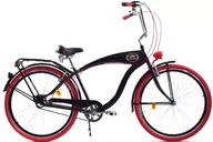 Rowery - Dallas Bike Cruiser 3spd GE 28 cali Męski Czarny z czerwonym - miniaturka - grafika 1