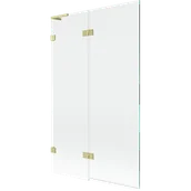 Parawany nawannowe - Mexen Lunar L parawan nawannowy 2-skrzydłowy lewy 110 x 150 cm, transparent, złoty szczotkowany - 897L-110-100-55-00-L - miniaturka - grafika 1