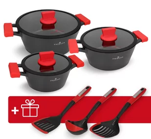 Zestaw garnków 6 el. Obsidian Zwieger + Chochla, Łyżka i Podbierak Obsidian GRATIS - Zestawy garnków i patelni - miniaturka - grafika 1