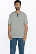 Piżamy męskie - Piżama męska THEODOR Szary S - miniaturka - grafika 1