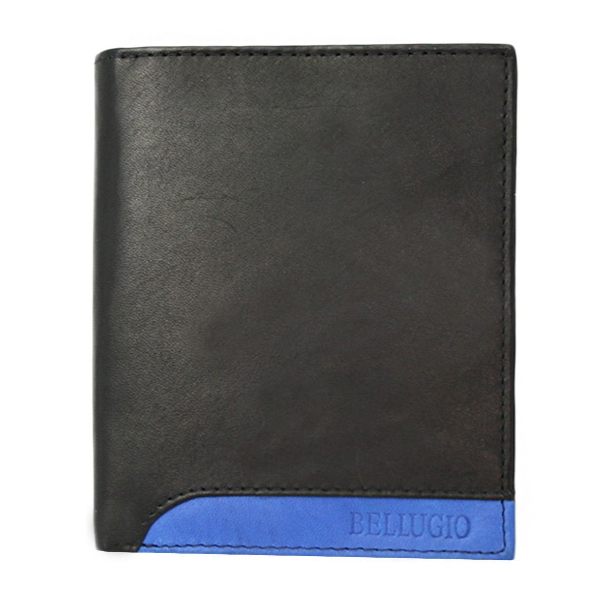 Kolorowy portfel męski Bellugio - czarno-niebieski