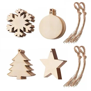 Drewniane Ozdoby Choinkowe 40 Szt. Boże Narodzenie - Bombki - miniaturka - grafika 1