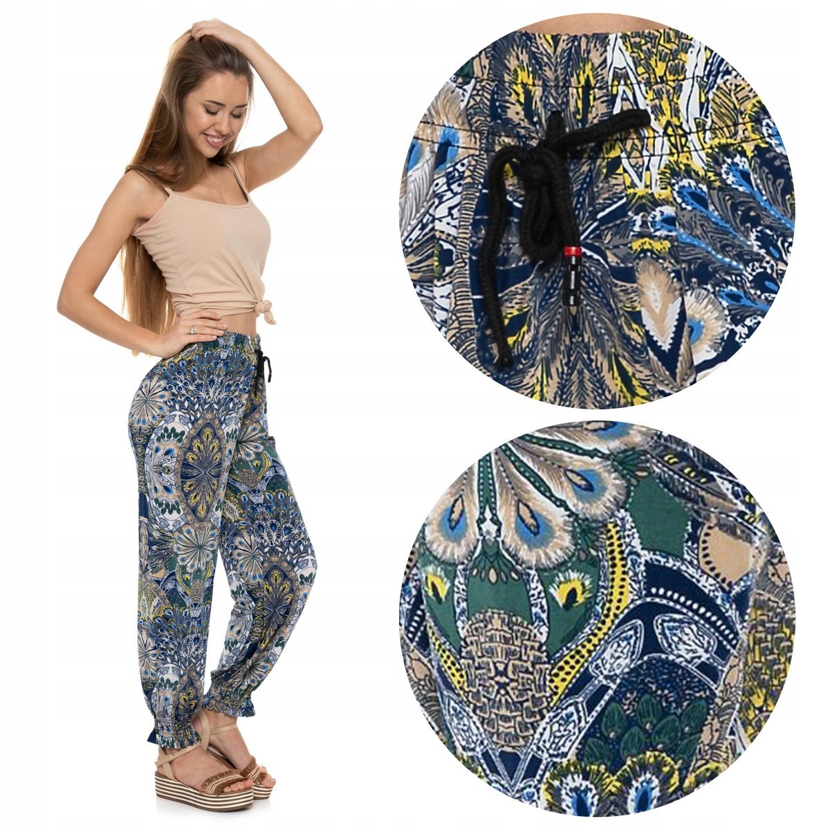 Spodnie Damskie Alladynki Haremki Pumpy Luźne Spodnie MORAJ r. S/M