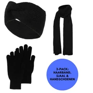 Rękawiczki sportowe damskie - Damski zestaw zimowy Rękawiczki/Opaska/Szal Jeden rozmiar - miniaturka - grafika 1