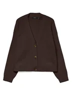 Swetry damskie - Vero Moda Kardigan w kolorze ciemnobrązowym - miniaturka - grafika 1