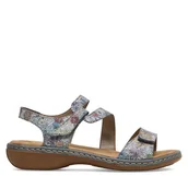 Sandały damskie - Sandały Rieker 659C7-90 Niebieski - miniaturka - grafika 1